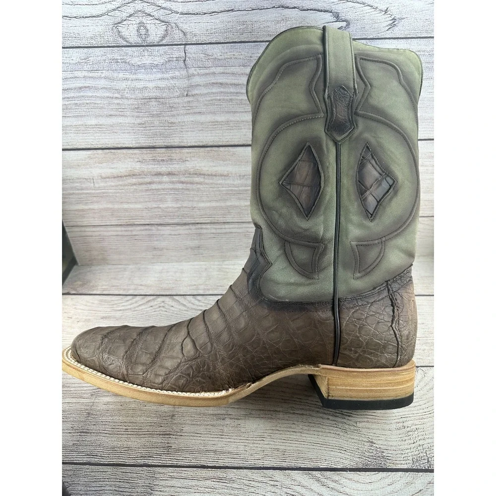 Tanner Mark Men's Exotic Leather Genuine Caiman Oak Boots Size 13 NWB $550